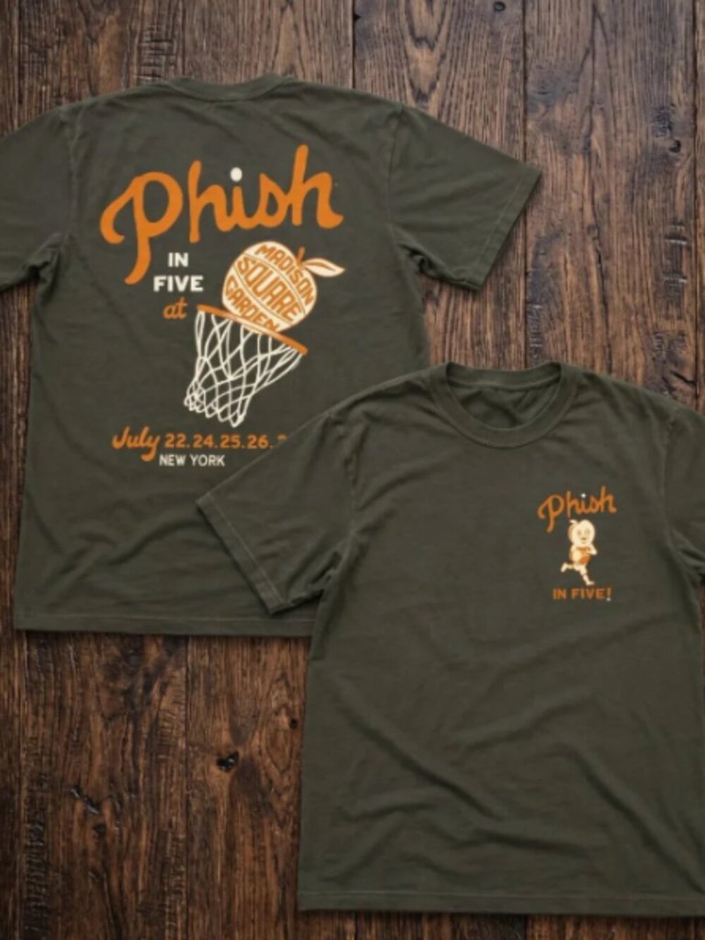 Phish Madison Square Garden new York In Five Double Sided T-Shirt Reprint